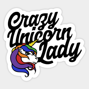 Crazy Unicorn Lady Sticker